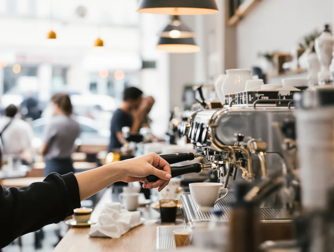 The counter of an independent coffee shop we built a site for